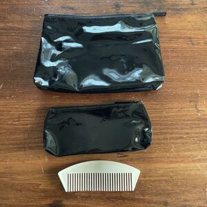 Vintage Estee Lauder Black Makeup Cosmetic Bag Travel Set